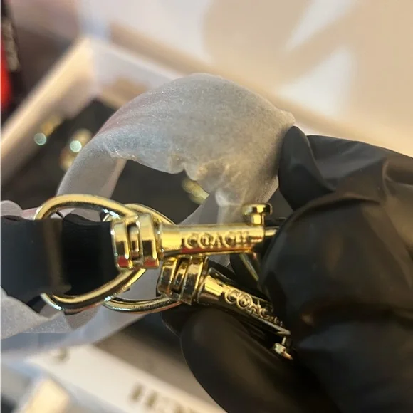 Coach Black Signature Mini Shoulder Bag with Gold Accents - Picture 12 of 14